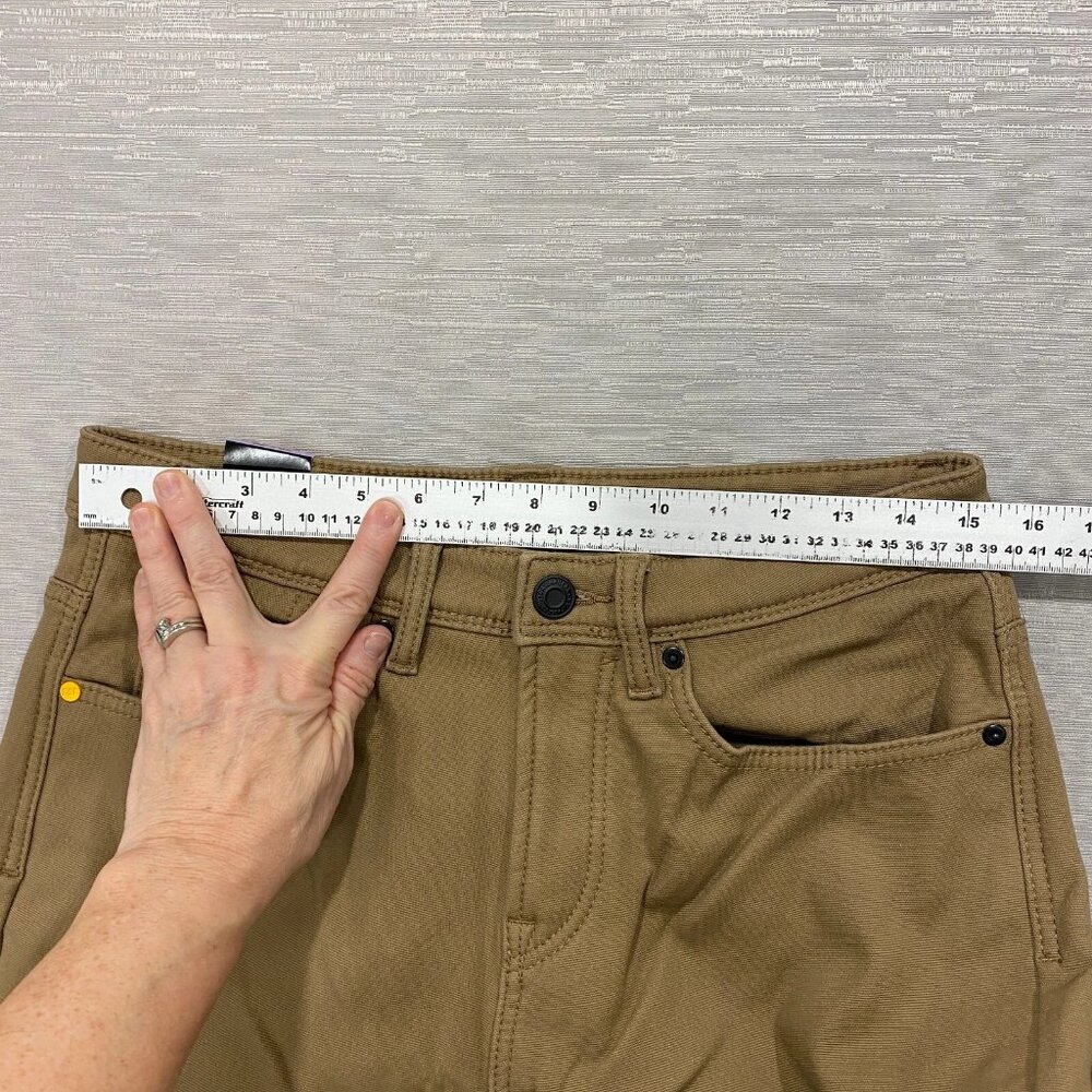 CAT Caterpillar Work Pants Mens 30 x 30 Brown Canvas Fleece Lined Insulated - Picture 9 of 12